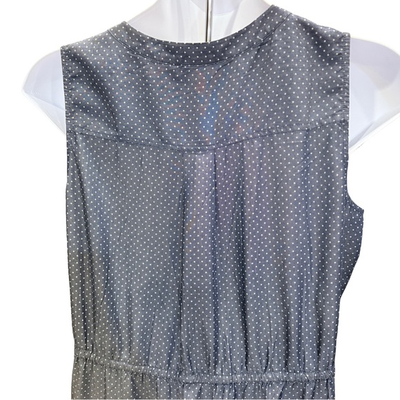 Chico’s Sleeveless Polka Dot Button Front Dress with Tie front / Size 3 Chico=Xl - Picture 3 of 12
